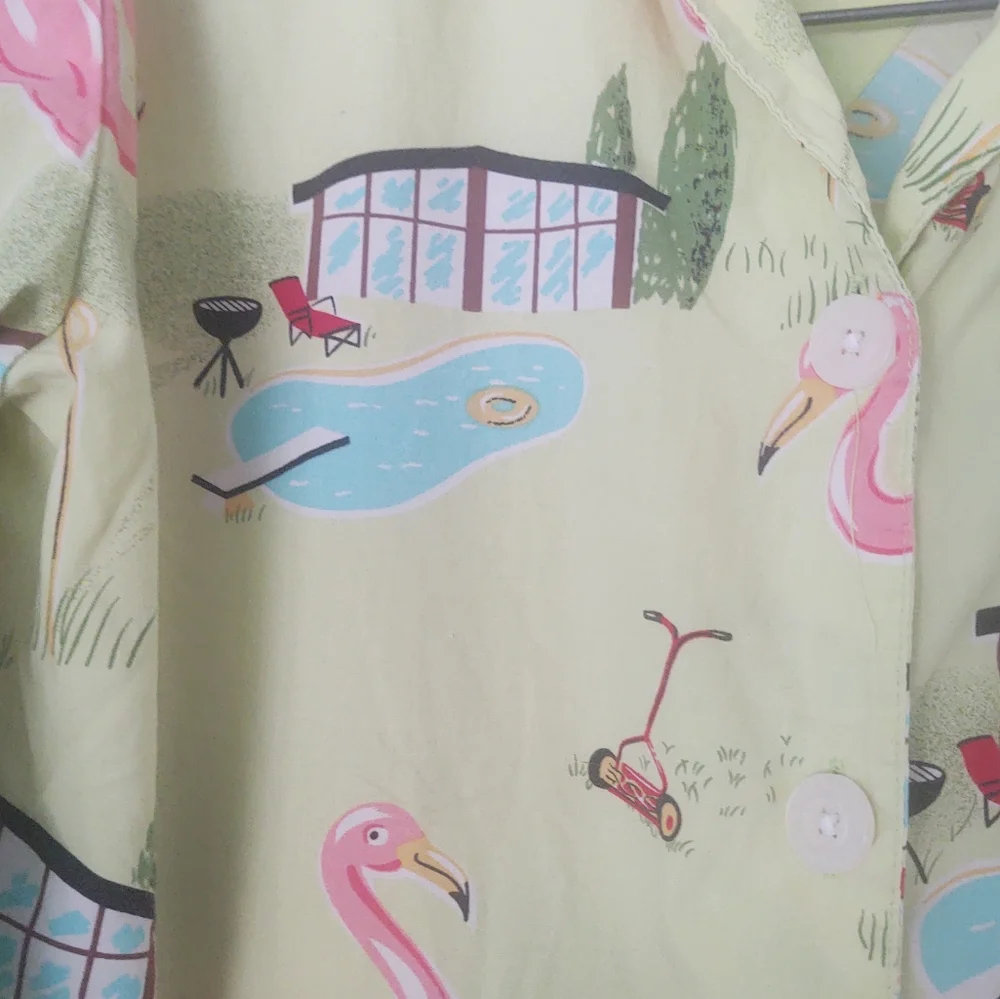 COPY - Vintage Nick&Nora Flamingo Summer Pajama Set - Picture 2 of 3